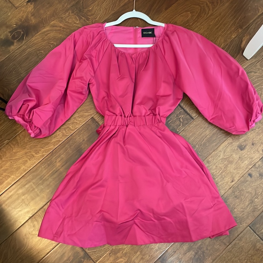 DO+BE Pink Elastic Waist Tie Dress